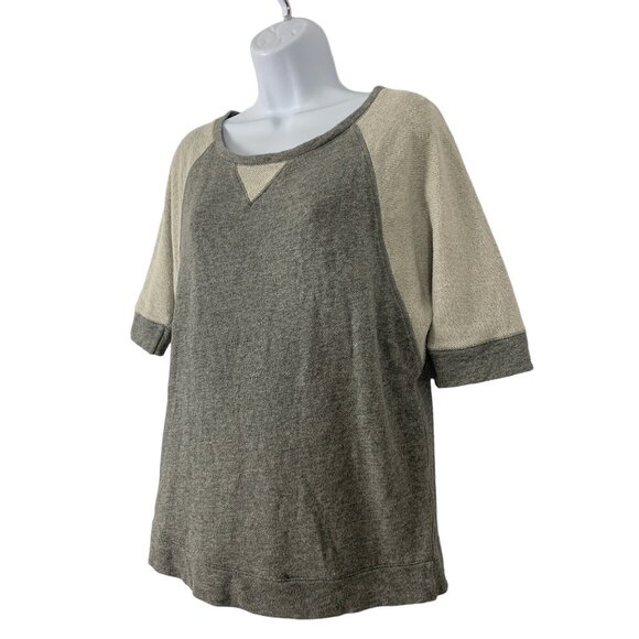 Calvin Klein Performance Womens Heather Gray & Beige Raglan Sleeve Top Medium - Picture 4 of 11